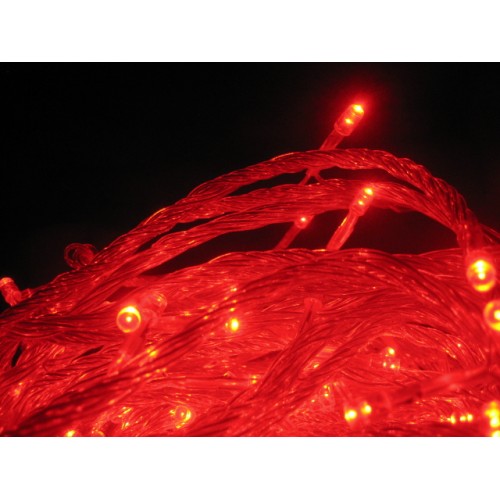 29M 300 LED Fairy Lights - Red (Clear cable)